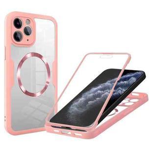 For iPhone 11 Pro Max CD Texture MagSafe Phone Case(Pink)