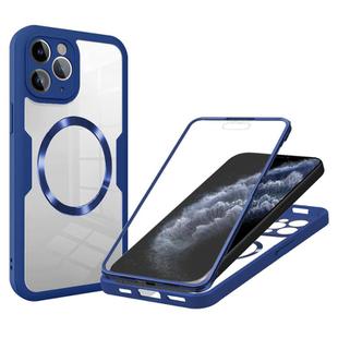 For iPhone 11 Pro Max CD Texture MagSafe Phone Case(Blue)