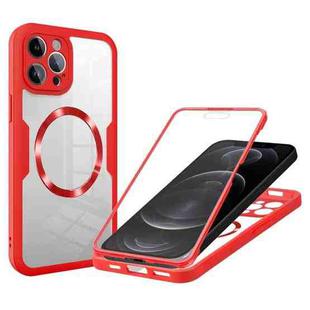 For iPhone 12 Pro CD Texture MagSafe Phone Case(Red)