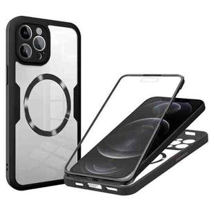 For iPhone 12 Pro Max CD Texture MagSafe Phone Case(Black)