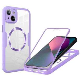 For iPhone 13 CD Texture MagSafe Phone Case(Purple)