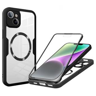 For iPhone 14 Plus CD Texture MagSafe Phone Case(Black)