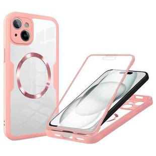 For iPhone 15 CD Texture MagSafe Phone Case(Pink)