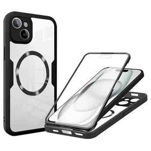 For iPhone 15 CD Texture MagSafe Phone Case(Black)
