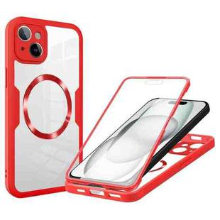 For iPhone 15 CD Texture MagSafe Phone Case(Red)