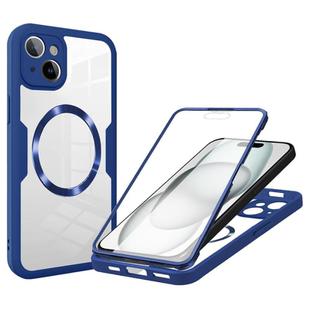 For iPhone 15 Plus CD Texture MagSafe Phone Case(Blue)