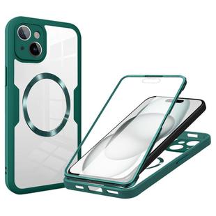 For iPhone 15 Plus CD Texture MagSafe Phone Case(Green)