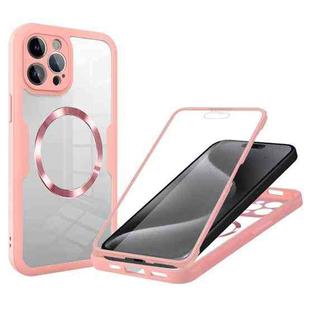 For iPhone 15 Pro CD Texture MagSafe Phone Case(Pink)