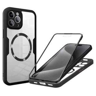 For iPhone 15 Pro Max CD Texture MagSafe Phone Case(Black)