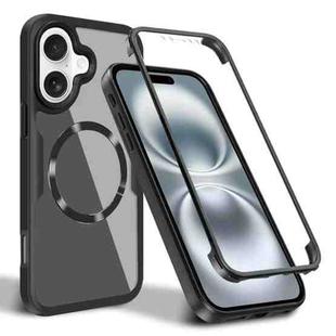 For iPhone 16 Plus CD Texture MagSafe Phone Case(Black)