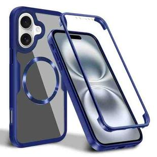 For iPhone 16 Plus CD Texture MagSafe Phone Case(Blue)