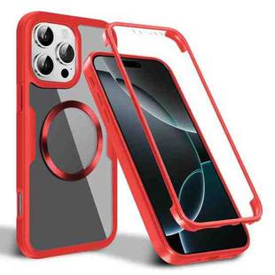 For iPhone 16 Pro Max CD Texture MagSafe Phone Case(Red)