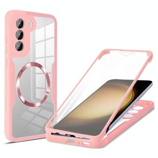 For Samsung Galaxy S23 5G CD Texture MagSafe Phone Case(Pink)