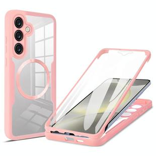 For Samsung Galaxy S24 FE 5G CD Texture MagSafe Phone Case(Pink)