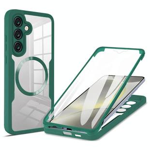 For Samsung Galaxy S24 FE 5G CD Texture MagSafe Phone Case(Green)
