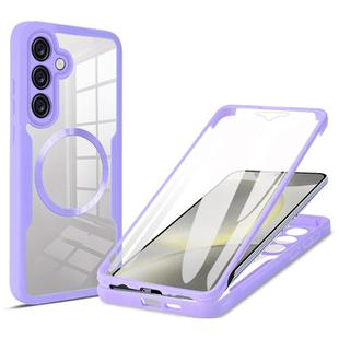 For Samsung Galaxy S24 FE 5G CD Texture MagSafe Phone Case(Purple)