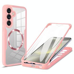 For Samsung Galaxy S25+ / S24+ 5G CD Texture MagSafe Phone Case(Pink)