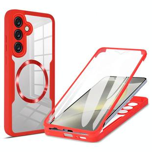 For Samsung Galaxy S25+ / S24+ 5G CD Texture MagSafe Phone Case(Red)