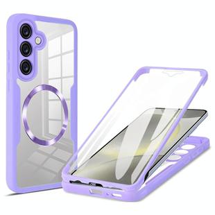 For Samsung Galaxy S25 / S24 5G CD Texture MagSafe Phone Case(Purple)