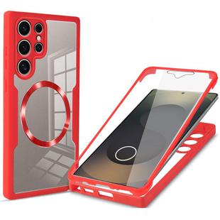 For Samsung Galaxy S25 Ultra 5G CD Texture MagSafe Phone Case(Red)