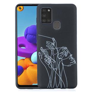 For Samsung Galaxy A21s Painted Pattern Soft TPU Case(Five Hands)