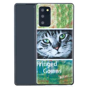 For Samsung Galaxy Note20 Painted Pattern Soft TPU Case(Cat)