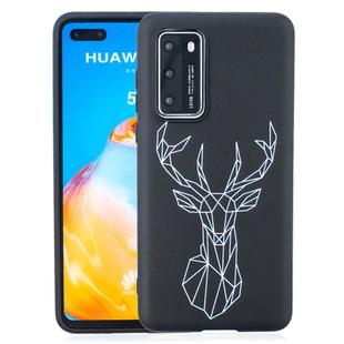 For Huawei P40 Painted Pattern Soft TPU Case(Elk)