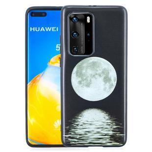For Huawei P40 Pro Painted Pattern Soft TPU Case(Moon)