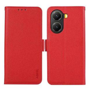 For Xiaomi Poco X7 Pro ABEEL Side-Magnetic Litchi Pattern Leather RFID Phone Case(Red)