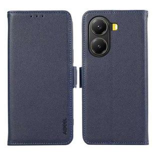 For Xiaomi Poco X7 Pro ABEEL Side-Magnetic Litchi Pattern Leather RFID Phone Case(Blue)