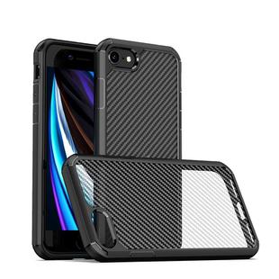 For iPhone SE 2022 / SE 2020 / 8 / 7 iPAKY Pioneer Series Carbon Fiber Texture Shockproof TPU + PC Case(Black)