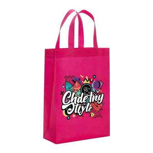 Graffiti Printed Non-woven Fabric Bag Print On Your Demand, Size:35x25x10cm(Rose Red)