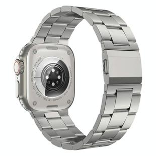 For Apple Watch 46mm / 49mm / 45mm / 44mm Norman Clasp Three-Link Titanium Alloy Watch Band(Titanium)