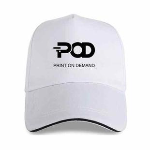 POD Printed Polyester Cotton Steel Buckle Cap Print On Your Demand(White)