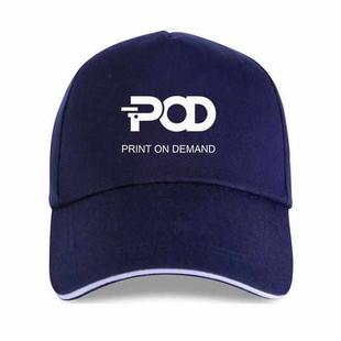 POD Printed Polyester Cotton Steel Buckle Cap Print On Your Demand(Navy Blue)