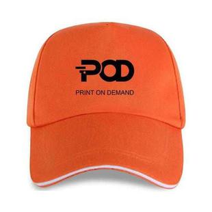 POD Printed Polyester Cotton Steel Buckle Cap Print On Your Demand(Orange)