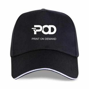 POD Printed Polyester Cotton Steel Buckle Cap Print On Your Demand(Black)