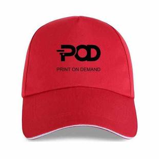 POD Printed Polyester Cotton Steel Buckle Cap Print On Your Demand(Red)