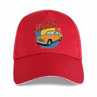 Car Printed Polyester Cotton Steel Buckle Cap Print On Your Demand(Red)