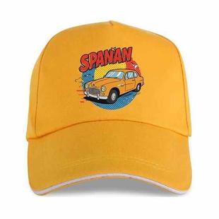 Car Printed Polyester Cotton Steel Buckle Cap Print On Your Demand(Yellow)