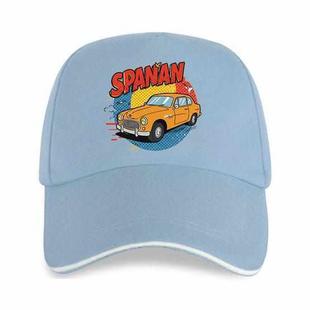 Car Printed Polyester Cotton Steel Buckle Cap Print On Your Demand(Sky Blue)