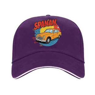 Car Printed Polyester Cotton Steel Buckle Cap Print On Your Demand(Purple)