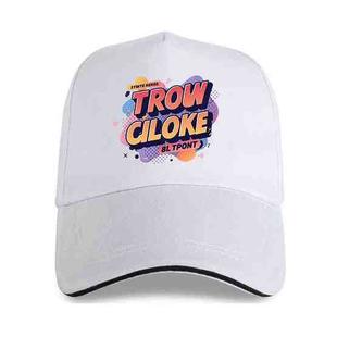Orange Alphabet Printed Polyester Cotton Steel Buckle Cap Print On Your Demand(White)