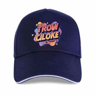 Orange Alphabet Printed Polyester Cotton Steel Buckle Cap Print On Your Demand(Navy Blue)