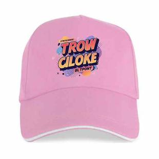Orange Alphabet Printed Polyester Cotton Steel Buckle Cap Print On Your Demand(Pink)