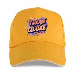 Orange Alphabet Printed Polyester Cotton Steel Buckle Cap Print On Your Demand(Yellow)