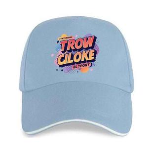 Orange Alphabet Printed Polyester Cotton Steel Buckle Cap Print On Your Demand(Sky Blue)