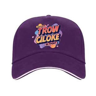 Orange Alphabet Printed Polyester Cotton Steel Buckle Cap Print On Your Demand(Purple)