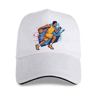 Basketball Player Printed Polyester Cotton Steel Buckle Cap Print On Your Demand(White)