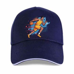 Basketball Player Printed Polyester Cotton Steel Buckle Cap Print On Your Demand(Navy Blue)